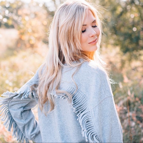 Moon River Tops - J.O.A. • Fringed Crewneck Sweatshirt
